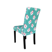 Couverture de chaise de salle à manger imprimée en gros spandex de Noël pour cuisine de bureau de salle à manger